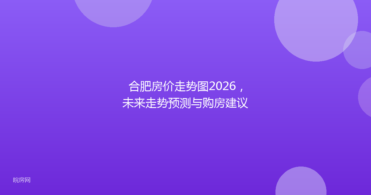 合肥房价走势图2026，未来走势预测与购房建议